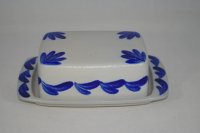 (Bild für) Butterdose gross grau blau Salzglasur