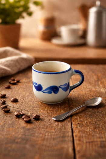 Espressotasse Bembel grau blau mit Namen