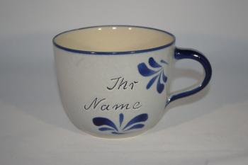 Jumbo Tasse grau blau Ihr Name